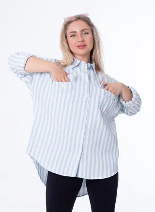 Striped chemise 2 pockets 
