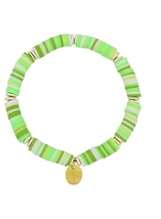 Aurelia Surfer Bracelet Multi Green Gold Plated 