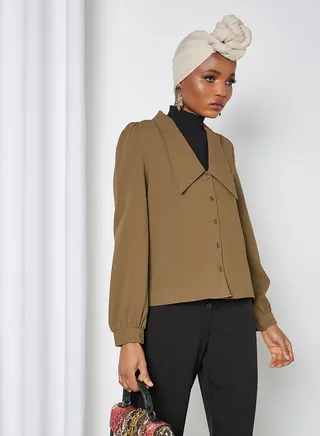Extended Collar Top Beech(19-0618 
