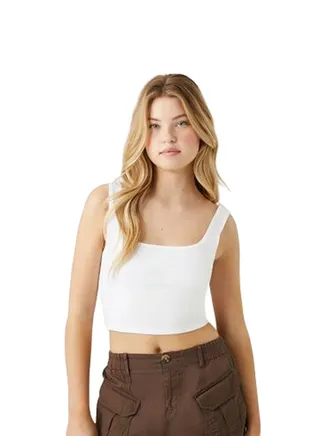 Organically Grown Cotton Cropped Tank Top 