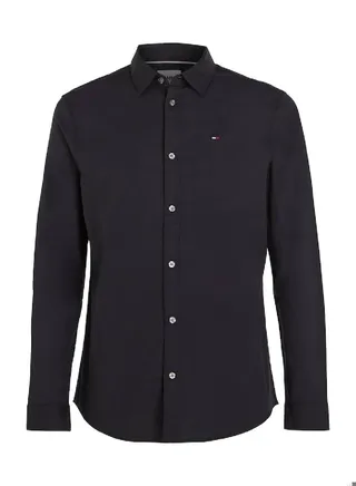 Men's Stretch Slim Fit Casual Shirt, Black 