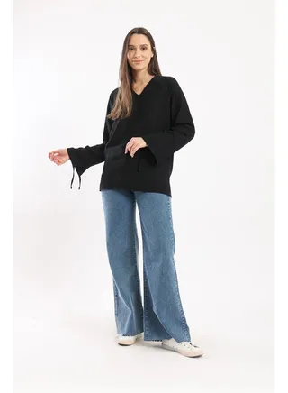 Bell Sleeves Plain Blouse 