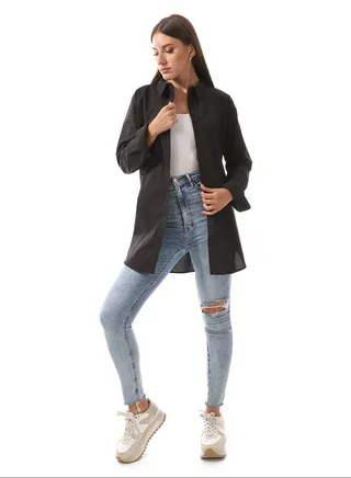 Black Comfy Buttons Down Shirt 