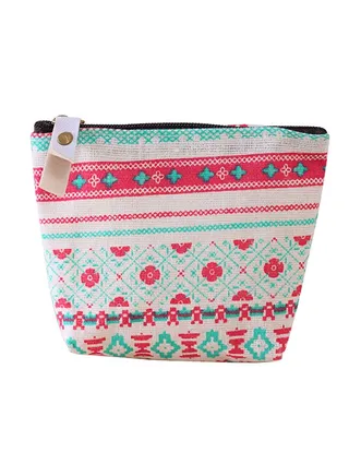 Printed Coin Purse Pink 