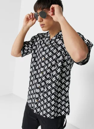 Tencel Aop Print Regular Fit Shirt 