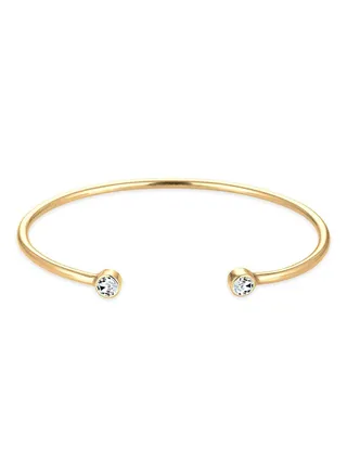 925 Sterling Silver Swarovski Studded Gold-Plated Bracelet 