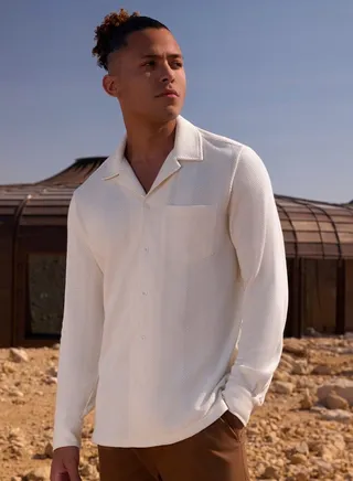 Iconic Textured Shirt with Long Sleeves 