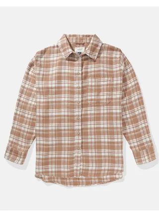 AE Oversized Plaid Flannel Shirt 