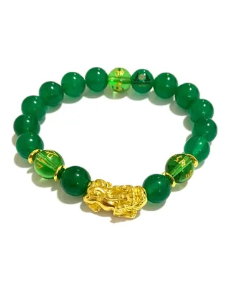 Feng Shui Pi Xiu Natural Green Jade Engraved Amulet Money Attraction Wealth Luck 