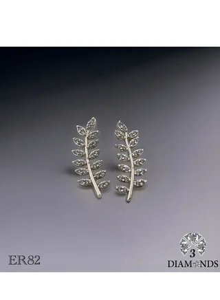 3diamond Platinum Plated Earring For Women Cubic Zircon Stone 