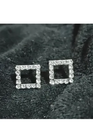 Dazzling Platinum Plated Earrings with Cubic Zircon Stones 