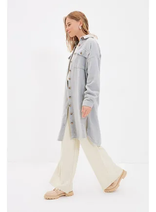 Woman Modest Shirt Gray 