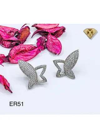3diamond Platinum Plated Earring For Women Cubic Zircon Stone 
