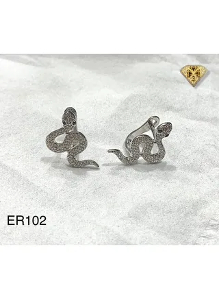 3diamond Platinum Plated Earring For Women Cubic Zircon Stone 
