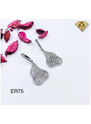 3diamond Platinum Plated Earring For Women Cubic Zircon Stone 