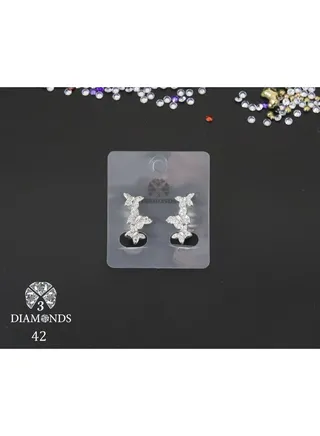 3diamond Platinum Plated Earring For Women Cubic Zircon Stone 