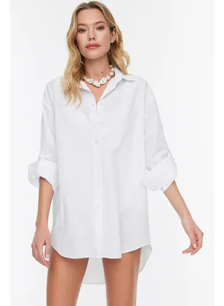 White Woven Shirt TBESS22GO0664 