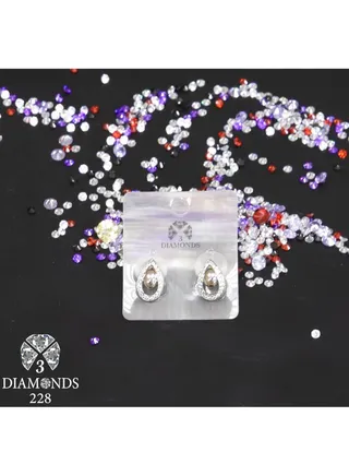 3diamond Platinum Plated Earring For Women Cubic Zircon Stone 