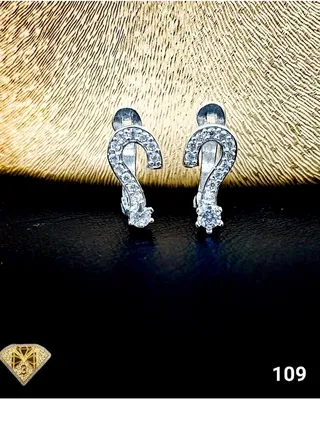 3diamond Platinum Plated Earring For Women Cubic Zircon Stone 