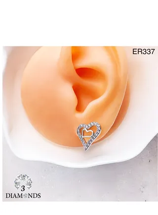 Platinum And Rhodium Plated Earrings With Zircon Stones-elegant Design 