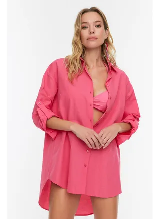 Pink Woven Shirt TBESS22GO0664 