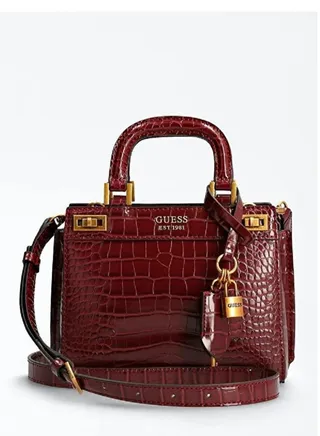 Guess Women's Katey Croc Mini Satchel 