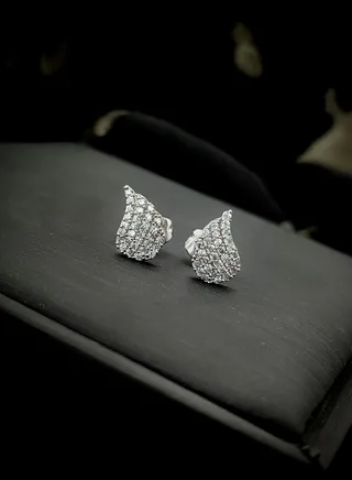 Earring (Prima) cubic zirconia  for women from Butterfly Shenoute - silver color 199 