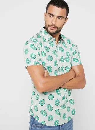 Camp Collar Regular V Shape Pocket 