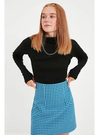 Blouse - Black - Slim fit 
