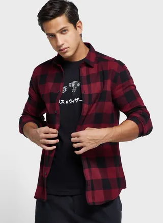Slim Fit Checked Shirt 