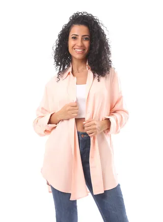 Oversize Blouse With Front Buttons 