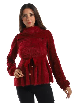Womens Wool Shirt WithHighNeck 