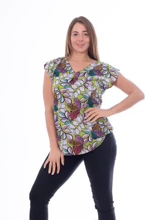 1/2 km embossed blouse 