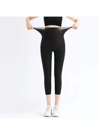 Spring thin maternity belly support pants 