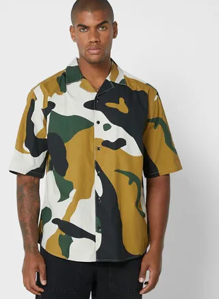 Camo Aop Print Regular Fit Shirt 