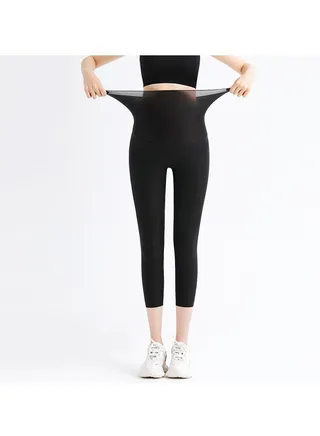 Spring thin maternity belly support pants 