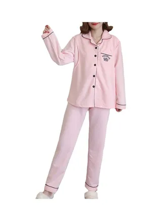 2-Piece Printed Maternity Pajama And Top Set Pink 