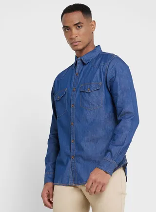 Thomas Scott Men Blue Smart Slim Fit Opaque Casual Shirt 