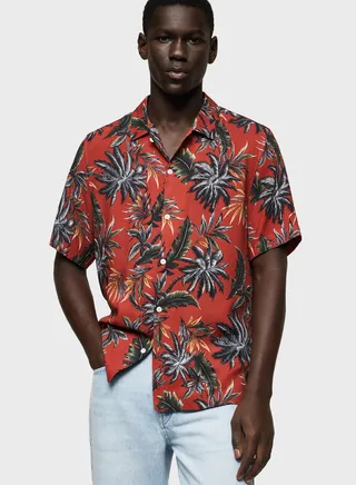 Hawaiian Print Regular Fit Shirt 