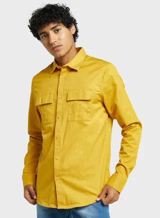 Thomas Scott Cotton Twill Classic Slim Fit Opaque Casual Shirt 