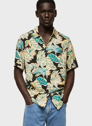 Hawaiian Print Regular Fit Shirt 