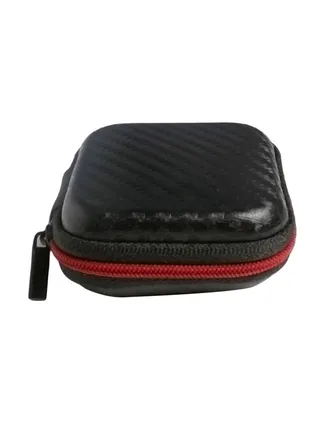 Multifunctional Earphone Storage Zipper Bag Black/Red 