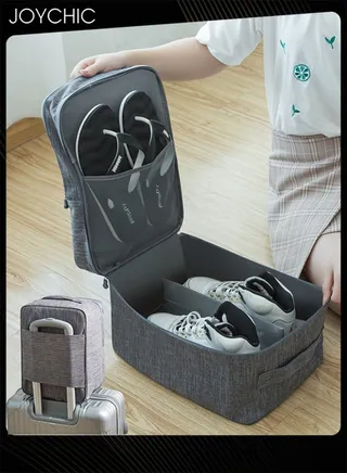 Shoe Bags for Travel Holds 3 Pair of Shoes Storage Organizer Travel Bag for Packing Travel Essentials for Flying Carry on Luggage Travel Accessories Grey 
