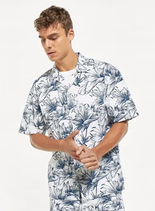 Lee Cooper All-Over Print Shirt with Short Sleeves 