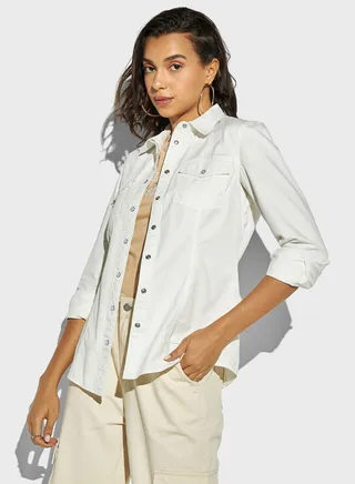 Pocket Detail Denim Shirt 