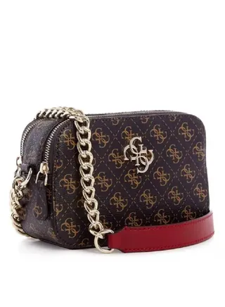 Guess Noelle Crossbody Rectangle Bag For Women  Dark Brown 