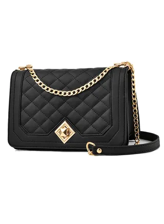 Crossbody Bags for Women Small Handbags PU Leather Shoulder Bag Purse Evening Bag Quilted Satchels with Chain Strap 