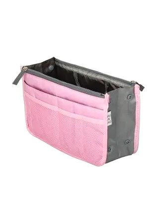 Zipper Organizer Bag Pink/Grey 