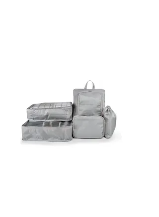 6-piece travel bag set, silver 