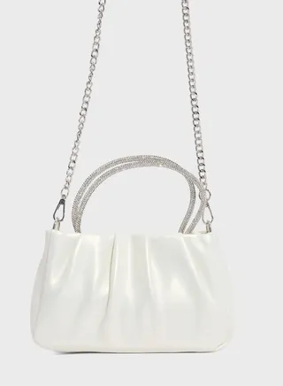 Satin Ruched Evening Bag